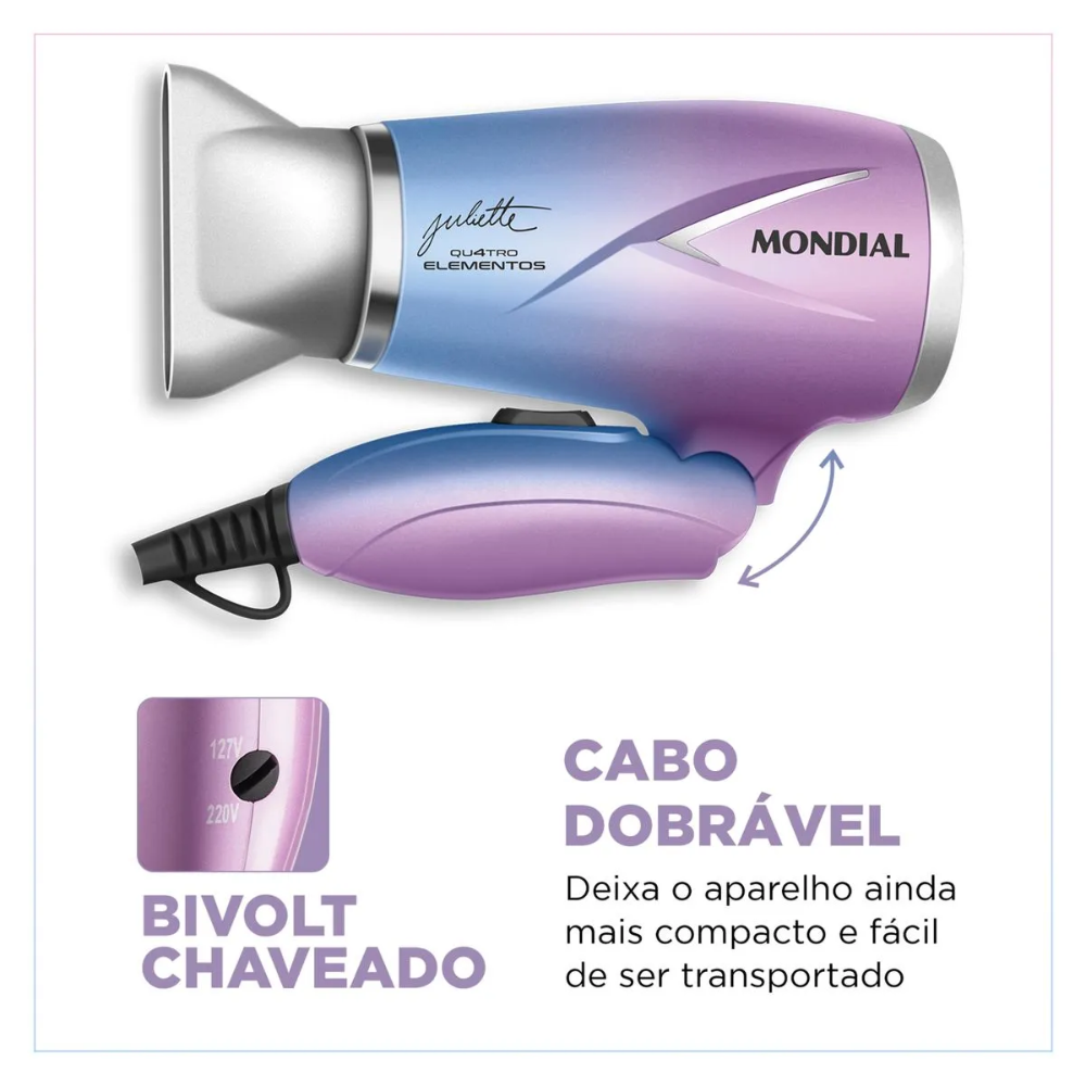 Secador De Cabelo Mondial Sct-ju-03 Bivolt 2 Temperaturas Secador De Cabelo Mondial Sct-ju-03 Bivolt 2 Temperaturas